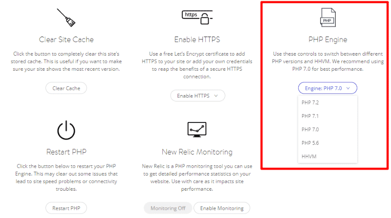 kinsta php version